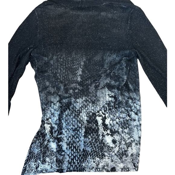 Desigual Baku Sweater Black & White Silver Assymetrical Zip Size Large - Picture 8 of 13